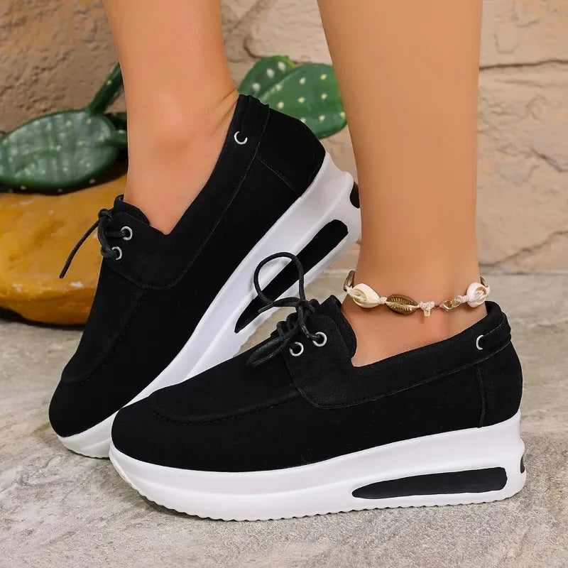 Cyflymder  Women Wedges Platform Sneakers Female Summer Lace-up Sport Shoes Women Trend Anti-slip Comfortable Casual Shoes Zapatos De Mujer