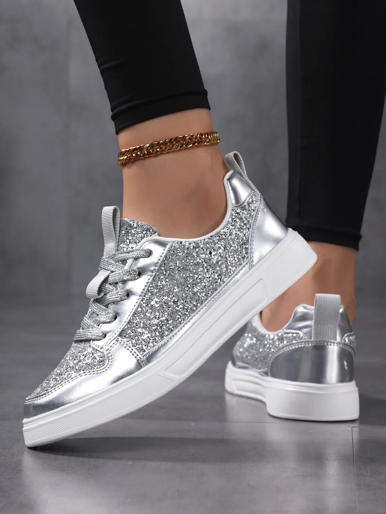 Cyflymder  Women's Patent Leather Shoes Woman Flat Sneaker Lace Up Designer Summer Ladies Comfortable Casual Footwear