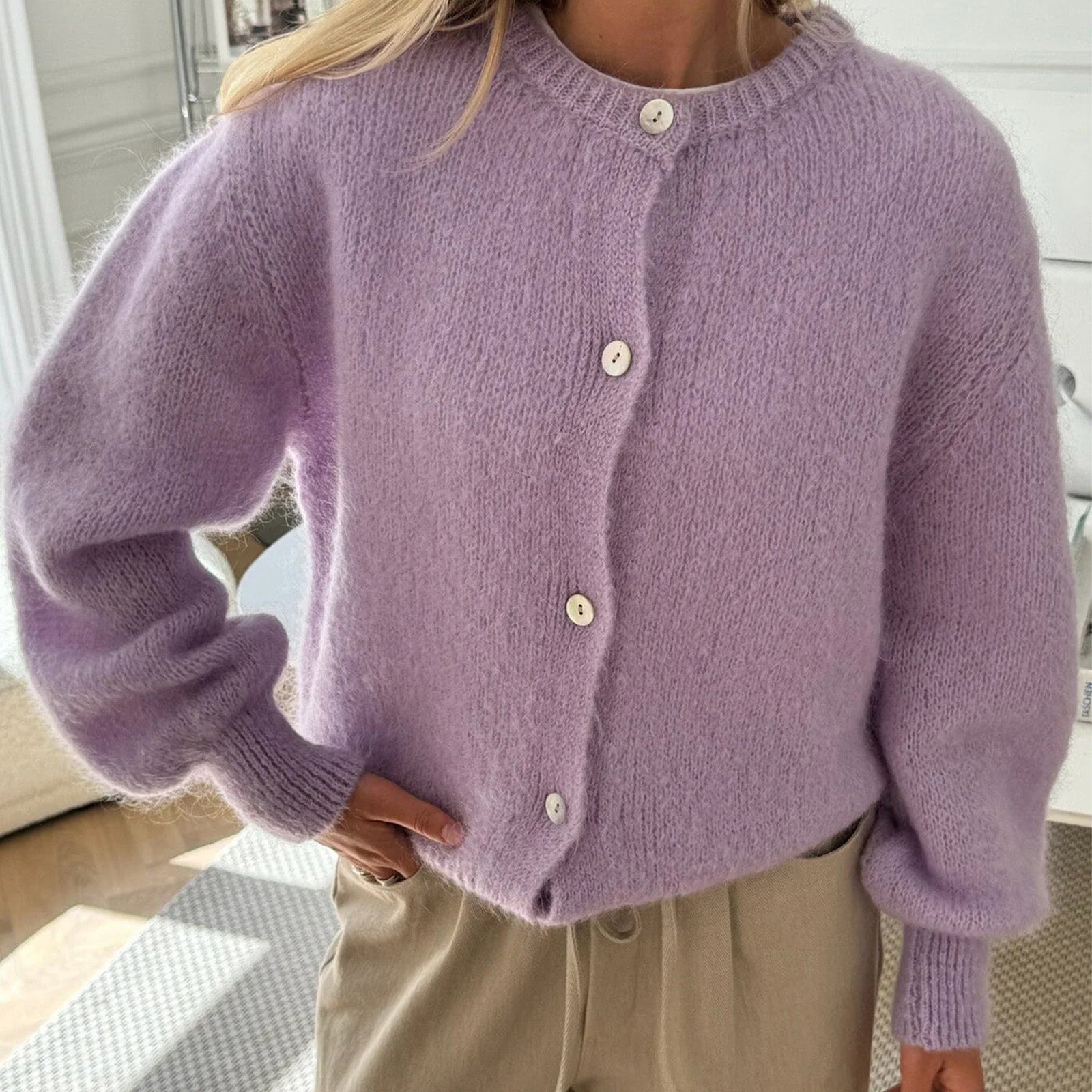 Cyflymder  Y2K Streetwear Solid Color Soft Knitted Sweater Tops Outerwear Women Casual Basic Cardigans Front Button Up Long Sleeve Knitwear