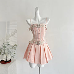 Cyflymder  Summer Women Korean Shoujo JK Lace Dress Evening Party Mini Frock Kpop One-Piece Coquette 2000s Aesthetic Prom Gown Cute Core