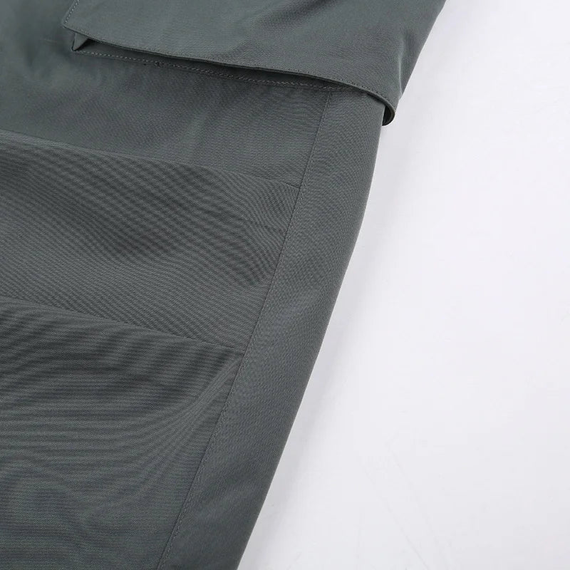 Cyflymder  American Retro Baggy Cargo Pants Y2K Streetwear Low-Waisted Wide Leg Trousers Female Fashion Big Pocket Straight Pants