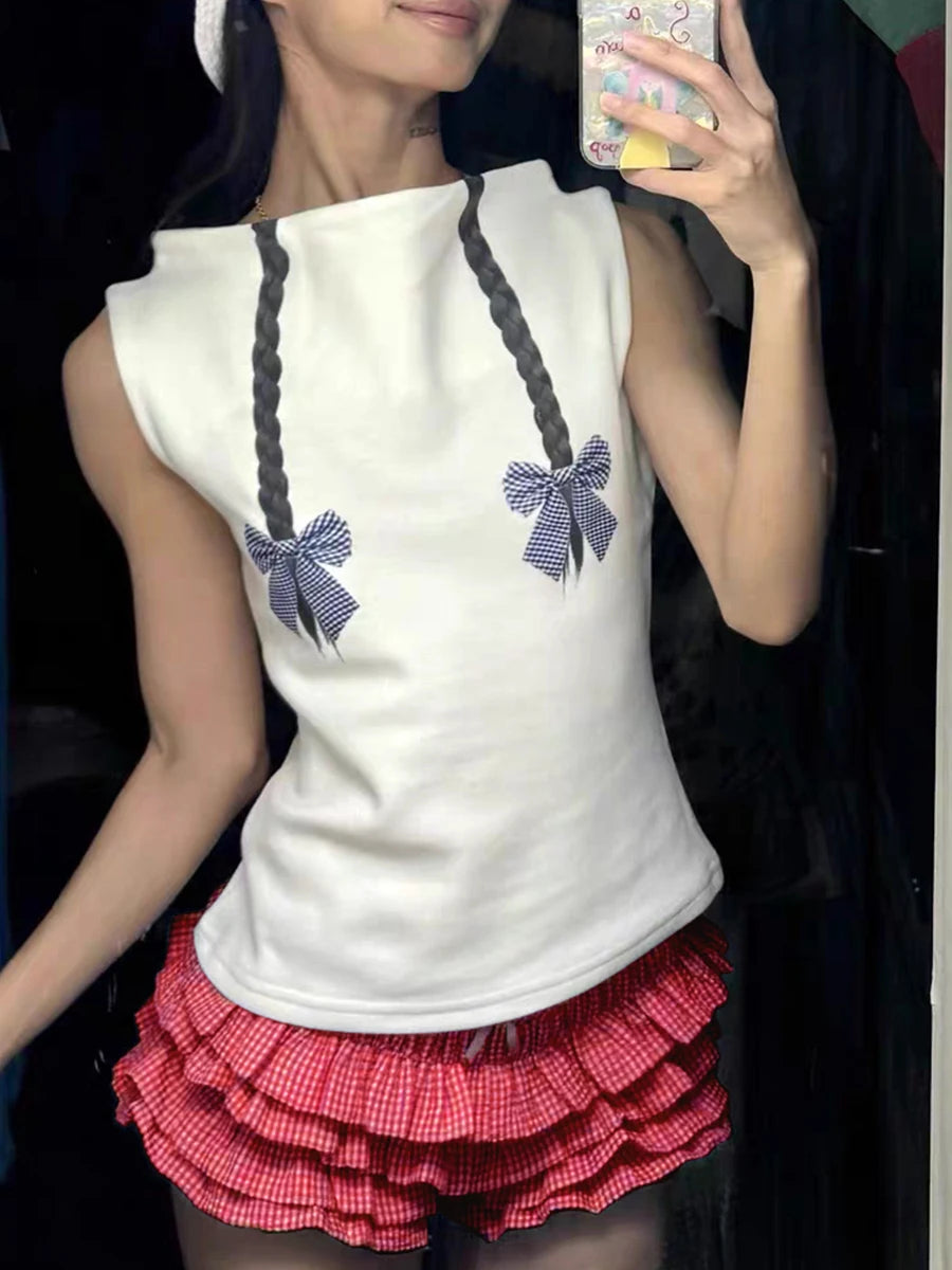 Cyflymder  Designer Ruffles Blue Plaid Shorts Women Summer Designer Low Rise Bloomers Micro Cute Shorts Fashion Y2K Bottoms