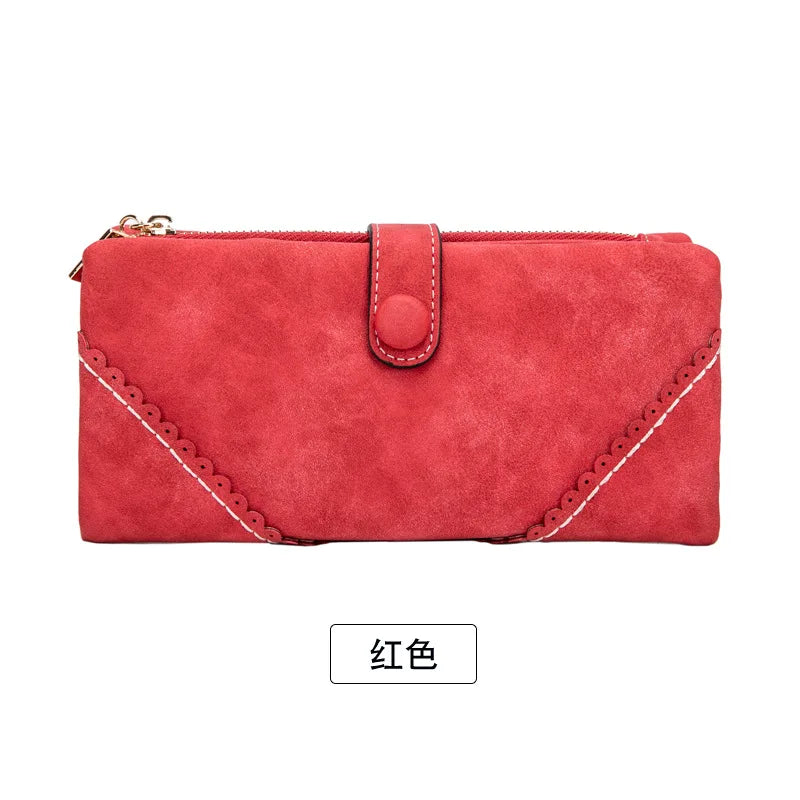 Cyflymder  Men/Woman Wallet Vintage PU Leather Frosted Long Wallets Coin Pocket Billetera Hombre Man Purse Male ID Card Holder Money Bags