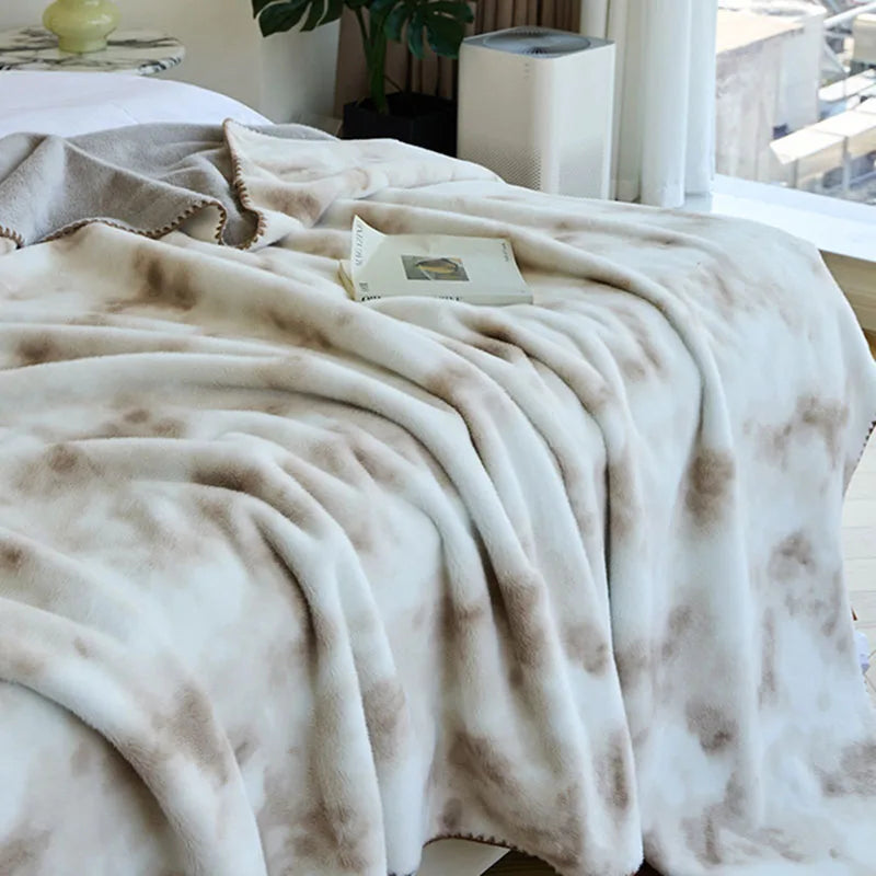 Cyflymder  Luxury Faux Mink Fur Thick Blanket High Quality Cozy Sofa Blanket for Office Nap Skin-Friendly Warm Bed Decoration for Winter