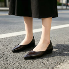 Cyflymder  Luxury Designer Flats Women Black Soft Leather Pointed Toe Loafers Ladies Comfortable Soft Soled Shallow Summer Women's Shoes