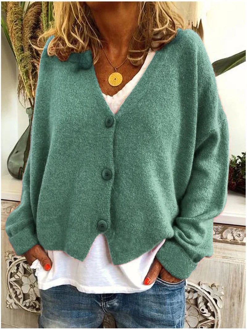 Cyflymder  Large Size Women's Casual Loose Knitted Cardigan Sweater Thi Cotton Knitting Open-irt Sle Spring Faion Ladies' Wear