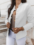Cyflymder Casual O-neck Long Sleeve Jacket Outerwear Office Lady Spring Autumn Fashion Elegant Solid Blazer Coat For Women Female Top