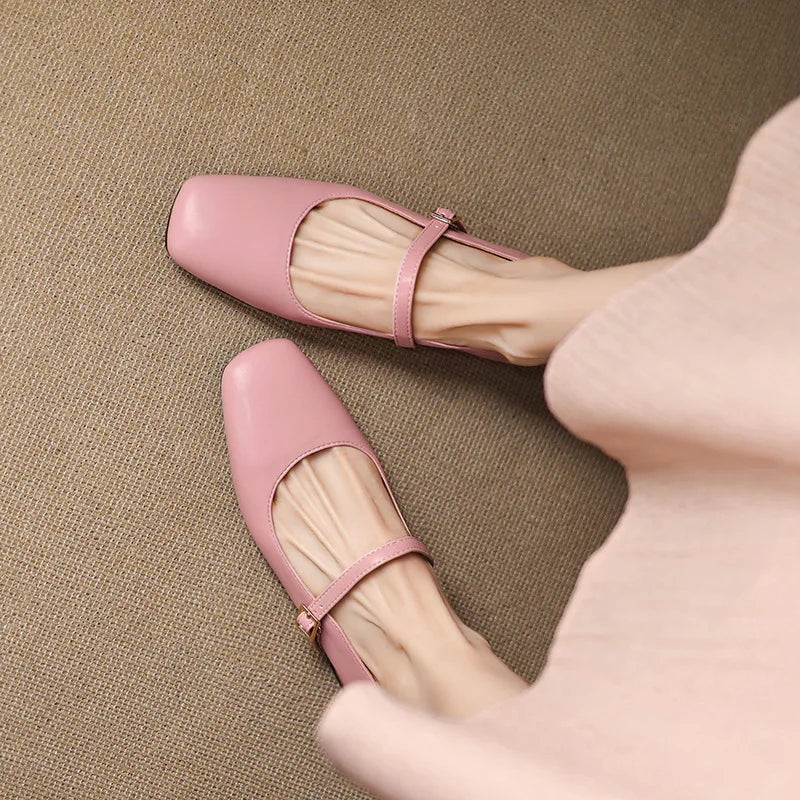 Cyflymder  Summer Shoes Ladies Low Heels Female Footwear Shallow Mouth Casual Sneaker Square Toe 2025 Dress Buckle Strap Leisure Spring Sol