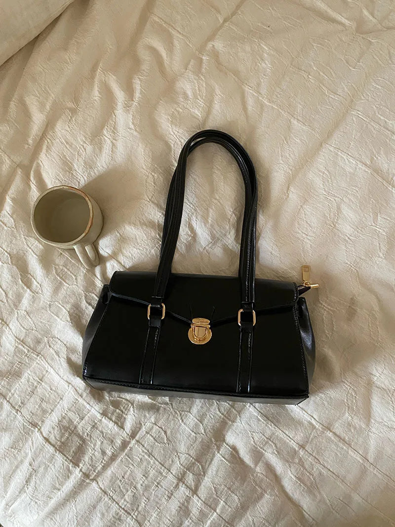 Cyflymder  Retro Armpit Briefcase Tote Bag Women New Fashion Simple Commuter Handle Shoulder Bag