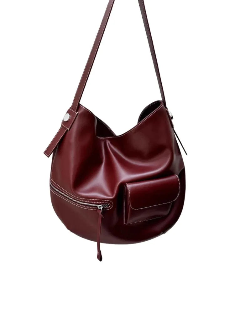 Cyflymder  Pu Leather All Match Women's Handbag Vintage Casual Underarm Bag Y2k Aesthetic Office Lady Shoulder Bags Fashion Trendy
