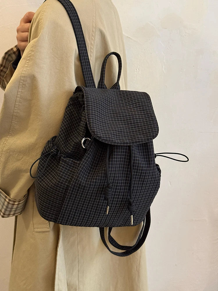 Cyflymder  Women Y2k Aesthetic Casual Plaid Backpack Fashion Preppy Trendy Students Schoolbags Vintage Streetwear Backpacks for Students