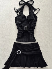 Cyflymder  Gothic Rose Original Y2K Retro Spicy Girl Bla Strap Top Faionable Super Cute Summer New Arrival Women's Vest Top