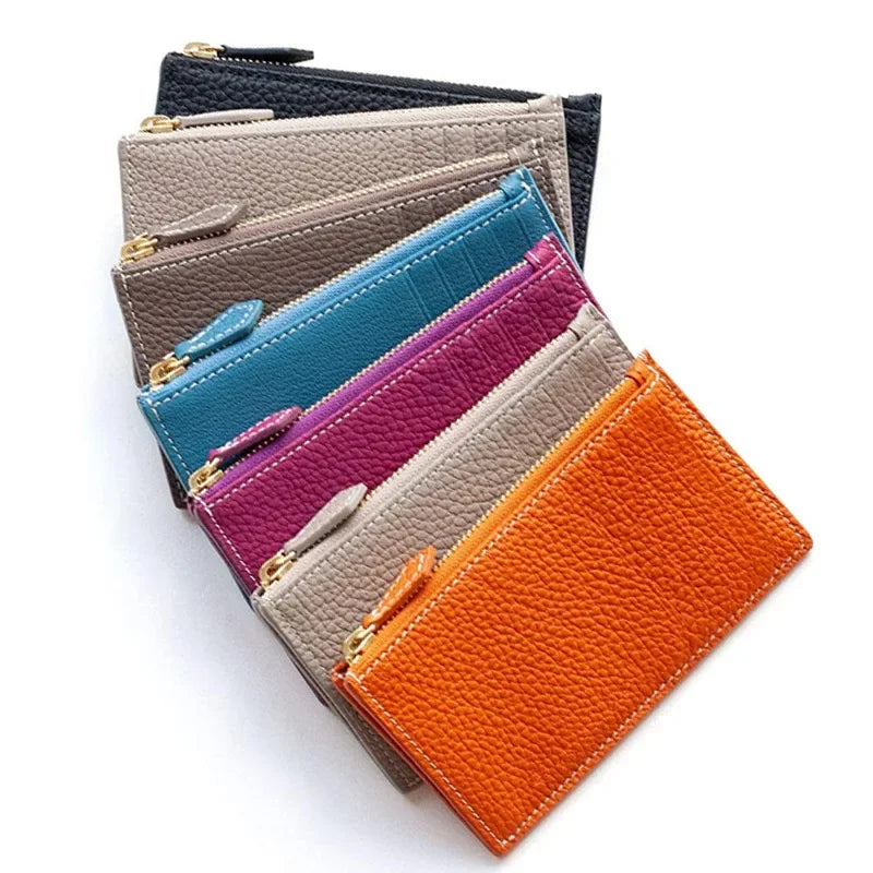 Cyflymder  Ultra-Thin Leather Coin Purse Short Size Simple Design New Women's Card Holder Wallet from Japan RuiTeng Brand Quality Assured