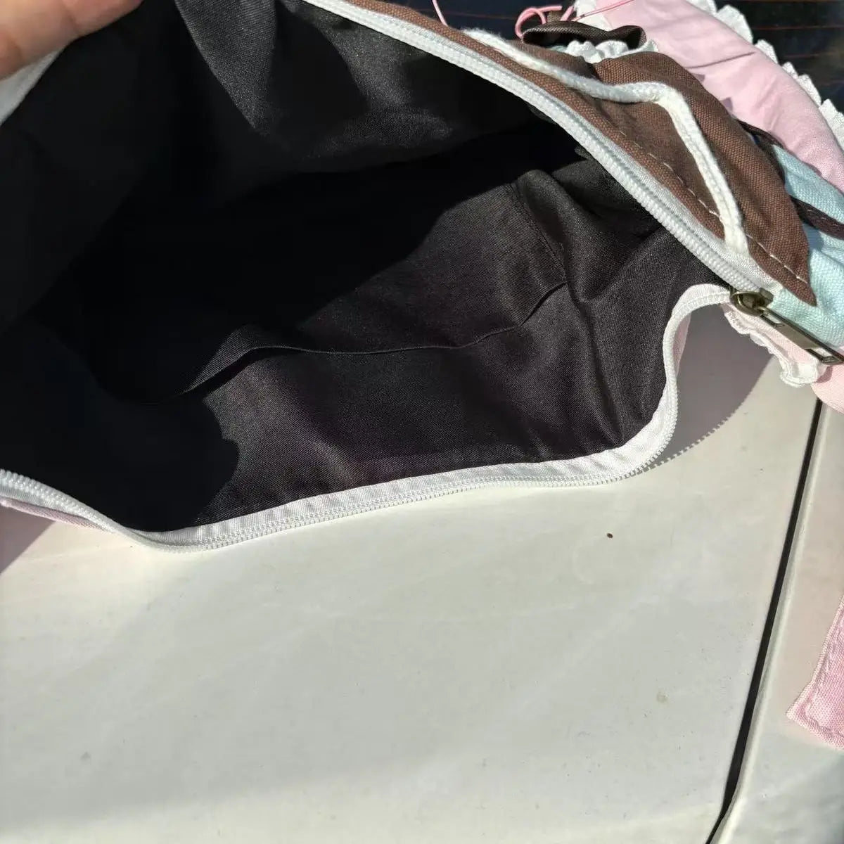 Cyflymder  Harajuku Y2k Aesthetic Ins Underarm Bag Women Contrast Color Plaid Rabbit Ear Canvas Bag Grunge Patchwork Lace Shoulder Handbags