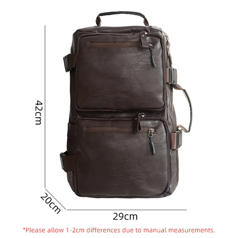 Cyflymder  Travel Backpack Gym Fitness Bag Women Men PU Large Capacity Training College Students Schoolbag Sports Laptop Vintage Daypack