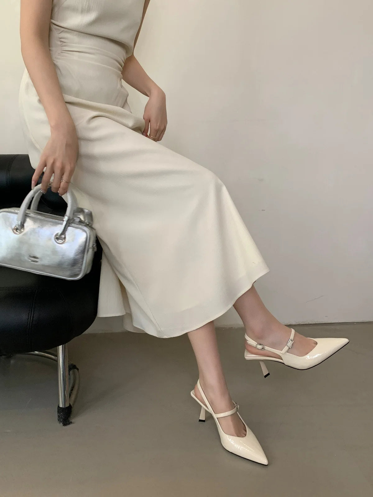 Cyflymder  Sexy Pointed High Heels Women's 2025 New Thin Heels Niche Design Versatile Bag Head Sandals High Heels Women