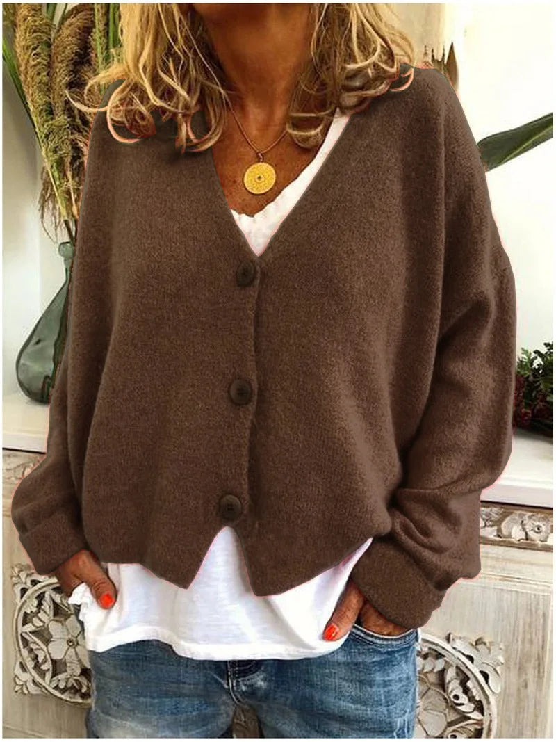 Cyflymder  Large Size Women's Casual Loose Knitted Cardigan Sweater Thi Cotton Knitting Open-irt Sle Spring Faion Ladies' Wear