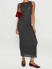 Cyflymder  Elegant Floral Print Maxi Dress with Spaghetti Straps and V-Neckline Perfect for Summer Parties and Events