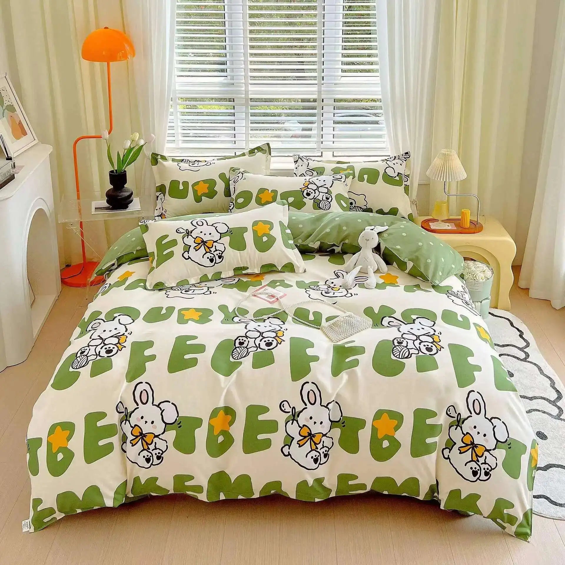 Cyflymder  New Cotton Duvet Cover, Long Staple Cotton Bed Sheet, Thickened And Brushed Four Piece Set, Student Dormitory Three Piece Set