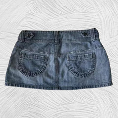 Cyflymder  Womens Classic Blue Denim Mini Skirt High Quality Casual Summer Skirt Young Ladies Comfortable Fit with Stylish Pocket Design