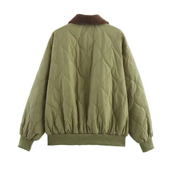 Cyflymder  Fashion Cotton-Padded Bomber Jacket Women Harajuku Casual Loose Single Breasted Pocket Zipper Jacket Coat 2025 New Autumn Winter