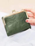 Cyflymder Womens Wallet Small Rfid Ladies Compact Bifold Leather Vintage Coin Purse With Zipper and Kiss Lock