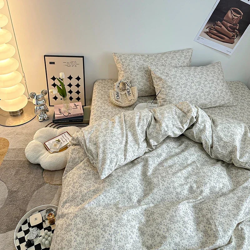 Cyflymder  Fresh Style Bedding Set 100% Cotton Bed Linen Set for Home постельное бельё набор Soft Duvet Cover Pillowcase with Bedsheets