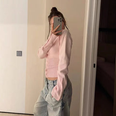 Cyflymder  new qutumn winter sweet all match women o neck long sleeve sweater y2k classic fashion commuter cardigan simple slim jumper