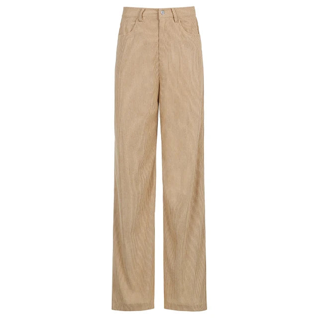 Cyflymder  Retro High-waist Casual Wide-leg Pants Women's Comfortable Loose Trousers Vintage High Waist Loose Fit Long Pants