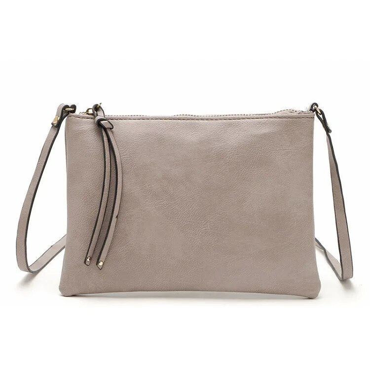Cyflymder Vintage Slim Thin Women Leather Messenger Bag Envelope Crossbody Bag for Ladies Mini Shoulder Bag Handbag Purses Hand Bag