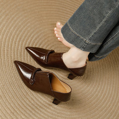 Women's Single Shoes 2025 Autumn and Winter New Versatile Comfortable Soft Leather Work Commuting High Heels