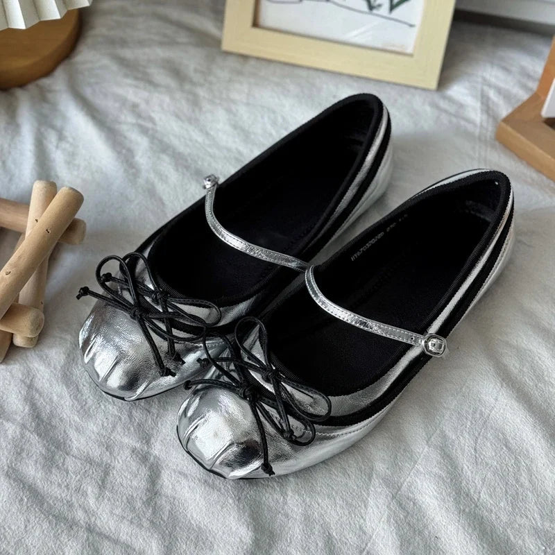 Cyflymder Bow Women Mary Jane Shoes Flats Designer Shoes Shallow Summer Fashion Loafers Shoes New Walking Comfort Soft Woman Zapatos