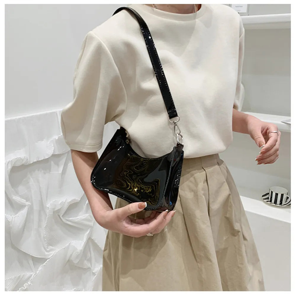 Cyflymder Fashion Ladies Jelly Candy Color Clear Underarm Bag Women Casual Handbags Purse Mobile Phone Shoulder Bag Festival Gifts