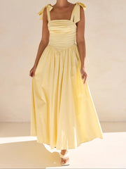 Cyflymder  Elegant Lace Off-Shoulder Maxi Dress with Ruffle Hem and Adjustable Straps for Wedding Evening Prom Cocktail Party