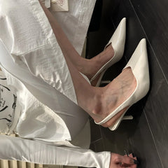Cyflymder  Beige Heeled Sandals Spring Shoes 2025 Women's Black Open High New Girls Low Cat Pointed Retro Comfort Summer Fabric Scandals Ru