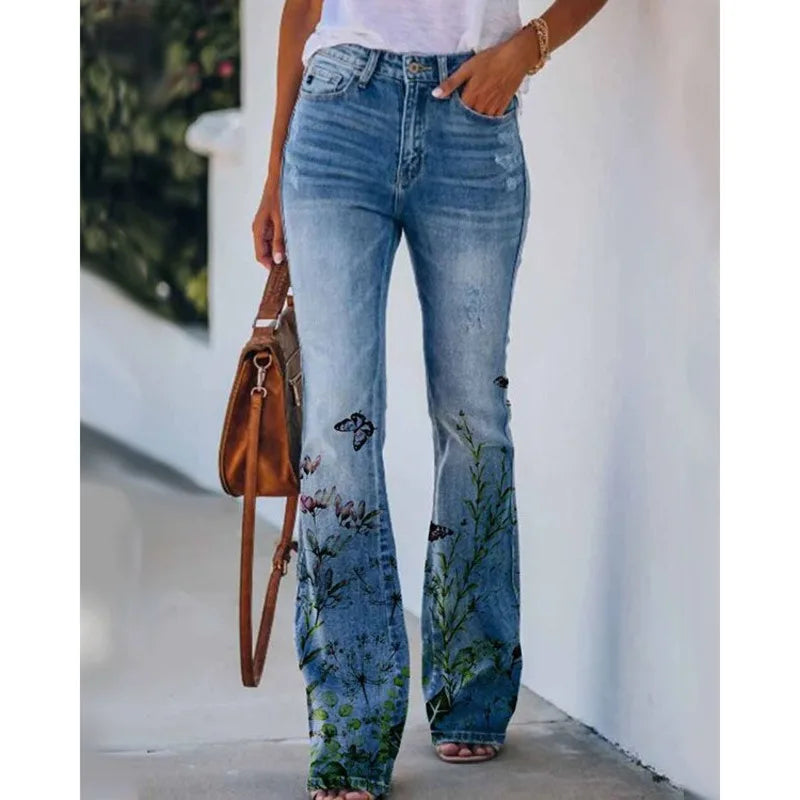 Cyflymder  New Arrival European American Plus Size Women Casual Pants Floral Print Thin Long Trousers Fashion Comfortable Loose Fit Summer