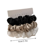 Cyflymder 3Pcs/set Silk Satin Scrunchies Women Solid Color Hair Rope Elegant Ponytail Holder Rubber Band Elastic Hairband Hair Accessories