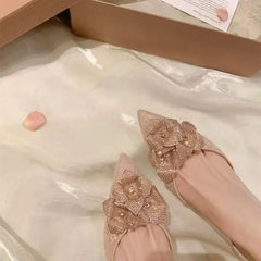 Cyflymder  Womens Sandals with Flower Straight Buckle Strap Cose Toes Slim Heel Non Slip Versatile 2025 Summer Outdoor Mesh Fashion Sandals