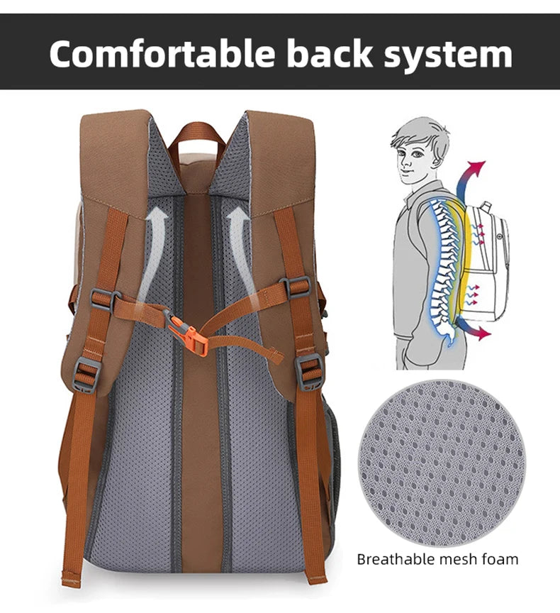 Cyflymder  Outdoor Climbing Backpack Large Storage Travel Communting Shopping Camping Bag Short Distance College Laptop Portable Schoolbag