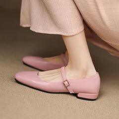 Cyflymder  Summer Shoes Ladies Low Heels Female Footwear Shallow Mouth Casual Sneaker Square Toe 2025 Dress Buckle Strap Leisure Spring Sol