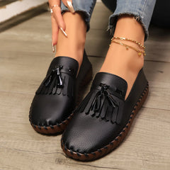 Cyflymder  Women's Round Head Lefu Shoes Summer Comfortable and Lightweight Lefu Shoes Suitable for Work Sports Flat Shoes
