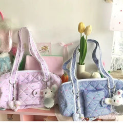 Cyflymder  Candy Dot Canvas Pink Handbag Wallets Women Versatile Pocket Casual Y2k Underarm Bag Female Harajuku Aesthetic Shoulder Bags New