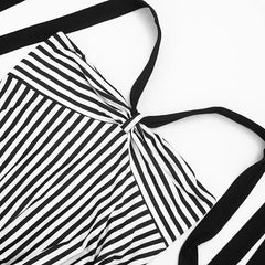 Cyflymder  Lace Up Ribbon Stripe Print Strapless Bodycon Mini Dress Women Fashion Sexy Sleeveless Backless Patchwork Wrap Hip Slim Clubwear