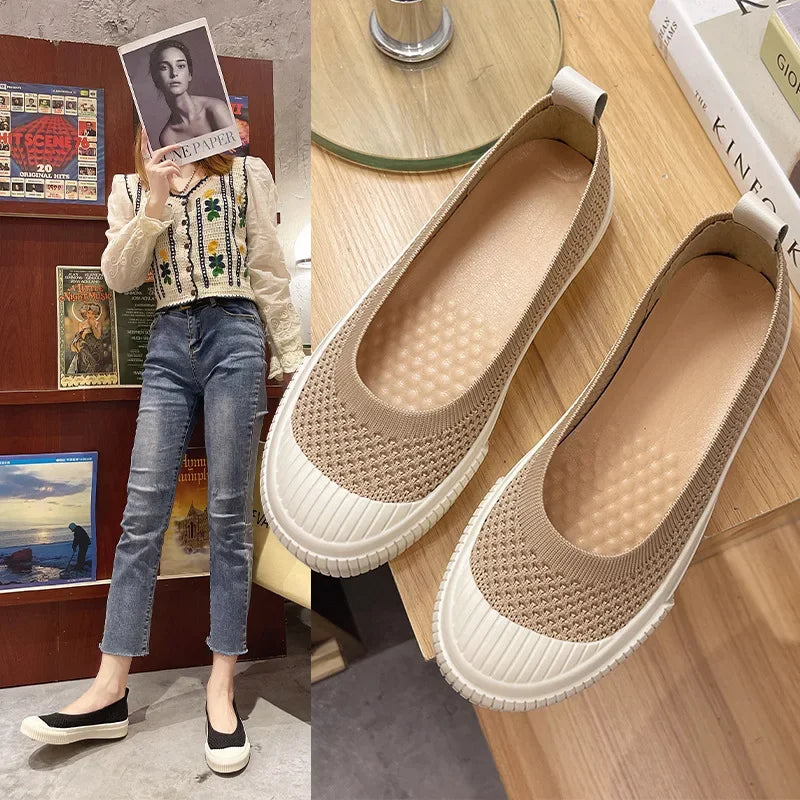 Cyflymder Shallow Mouth Casual Woman Shoe Slip-on Round Toe Female Footwear Loafers With Fur Soft New Slip On Summer Moccasin Dress Leisur