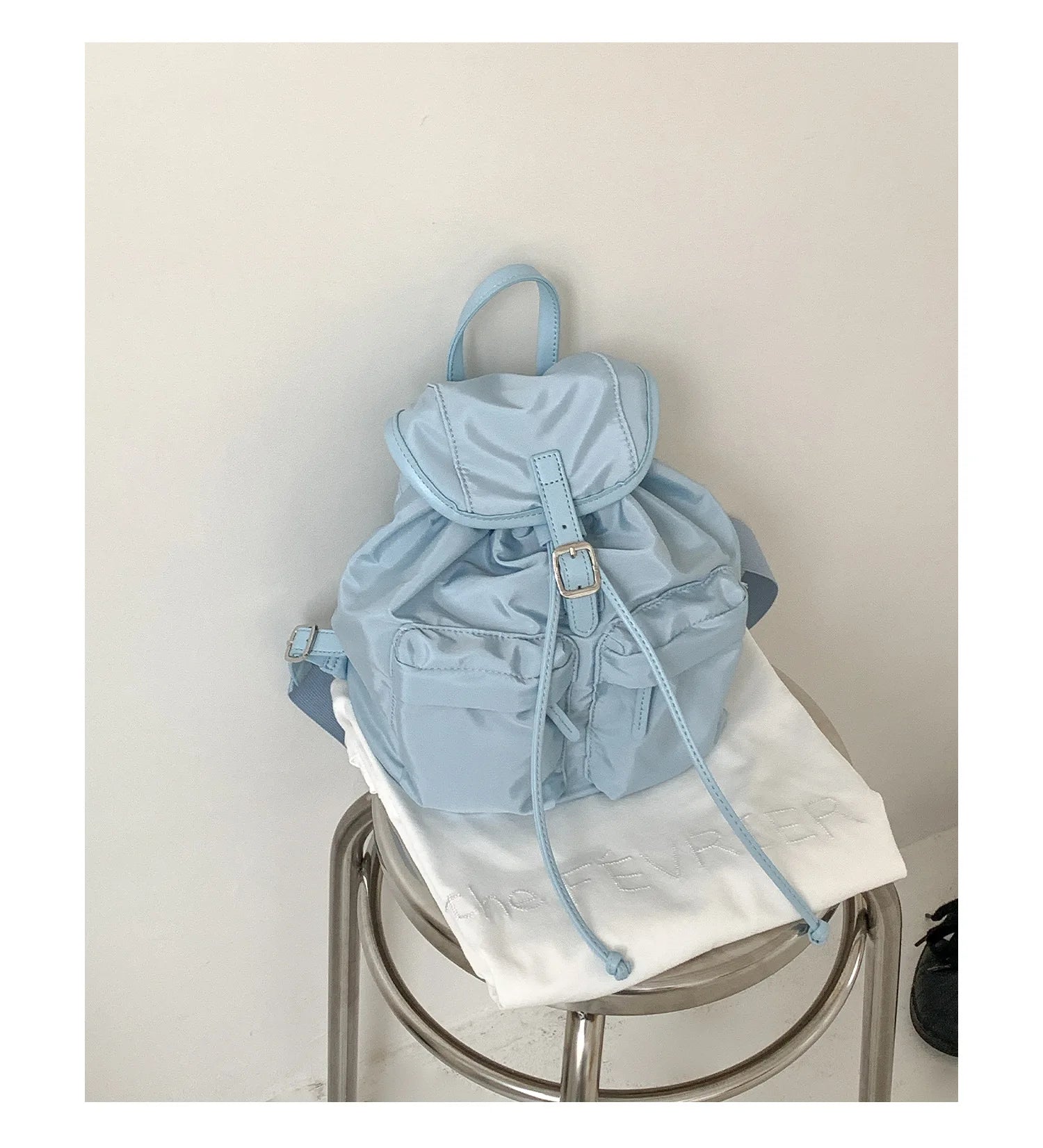 Cyflymder  Vintage Simple Fashion All Match Backpack Casual Nylon Drawstring Women Schoolbags Pleated Y2k Aesthetic Backpacks for Students