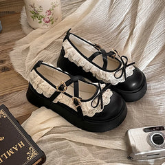 Cyflymder  Retro Woman Shoes Clogs Platform Female Footwear Oxfords Round Toe British Style All-Match Creepers Dress Leather New Summer