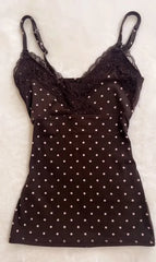Cyflymder  Sexy Sling Woman Clothes Crop Top Sweet Polka Dot Y2k 2000s High Street Lace Tank Top Vintage Hot Girl Summer Fashion Grunge Tee