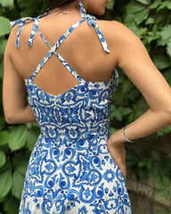 Cyflymder  Fashion Printed Suspender Slit Slim Sexy Dress Long Skirt Temperament For Commuting Elegant Party Dresses Woman Casual Women's