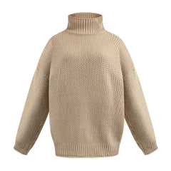 Cyflymder  Loose Long Sve High Collar Knitted Sweater Batwing Sve Thi Yarn Cuffed Autumn Women's Faion Knitwear