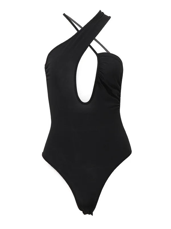 Cyflymder  Sexy Bal Cutout Slimming Jumpsuit Street Sle ort Pants mid Waist Bodycon  Suit Thin Fabric Summer Thin